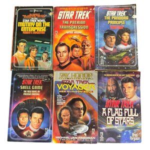 Vintage Star Trek Science Fiction Paperbacks Lot Of 6 Novels 80s Spock Capt Kirk